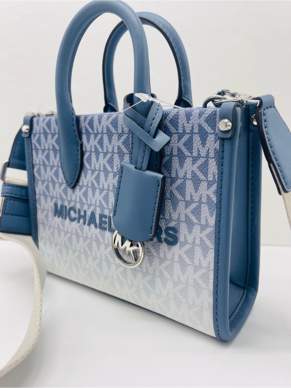 Michael Kors Mirella Extra-Small Ombré Logo Crossbody XBODY Shopper
Denim 
NWT